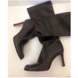 Antonio Melanie Brown Leather Knee High Heel Boots